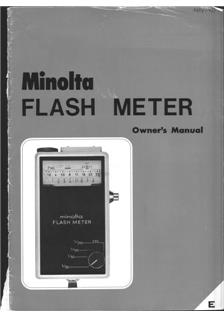 Minolta Flashmeter manual. Camera Instructions.